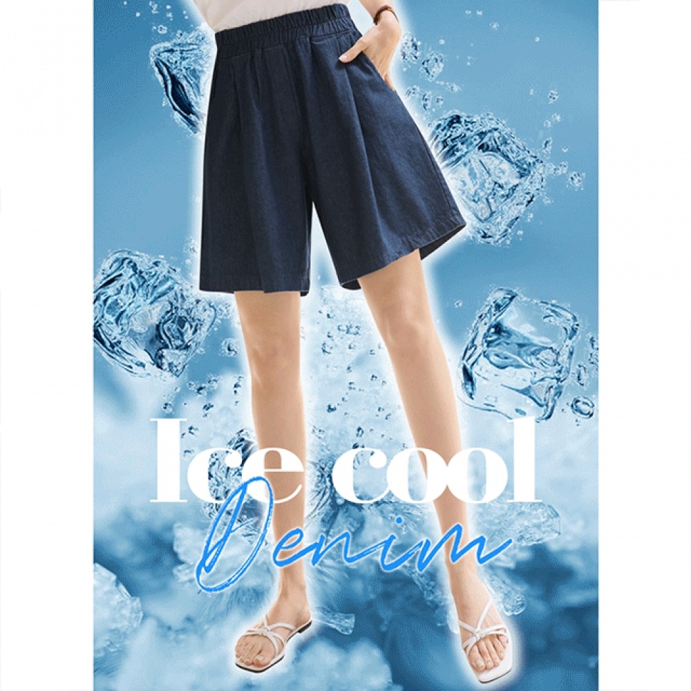 クリック＆ファニー ミチンハンナム フィンタックスデニムショートパンツ