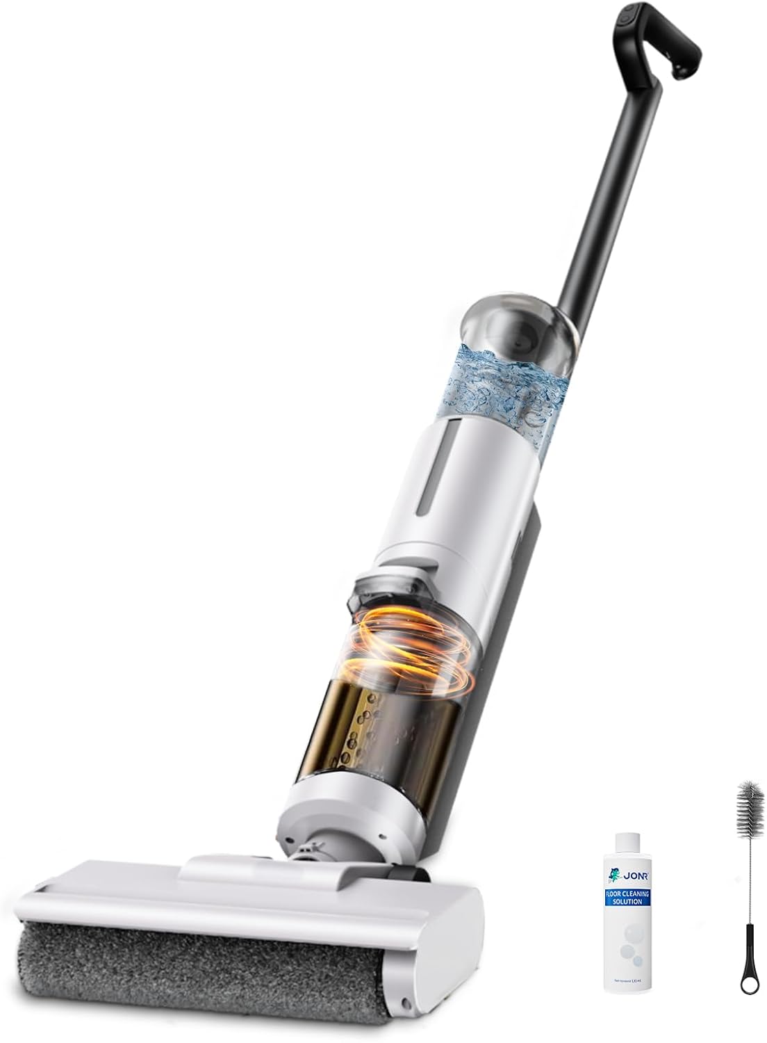 JONR ED12Lite 水拭き掃除機 吸引＆水拭き2in1コードレススティック掃除機 電動モップ 乾湿両用 ローラーブラシ自動洗浄 壁際1mm清掃 20000Paパワフル吸引力 長時間稼働