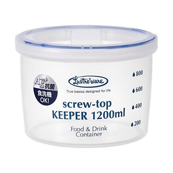 （まとめ） スクリュートップキーパー/保存容器 1200ml 浅型 食洗機可 冷凍保存可 抗菌 完全密封 75個セット
