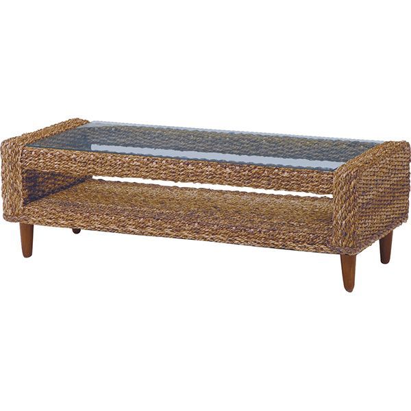 ローテーブル 幅120cm ガラス リゾート風 アジアン家具 おしゃれ バリ風 18,819円