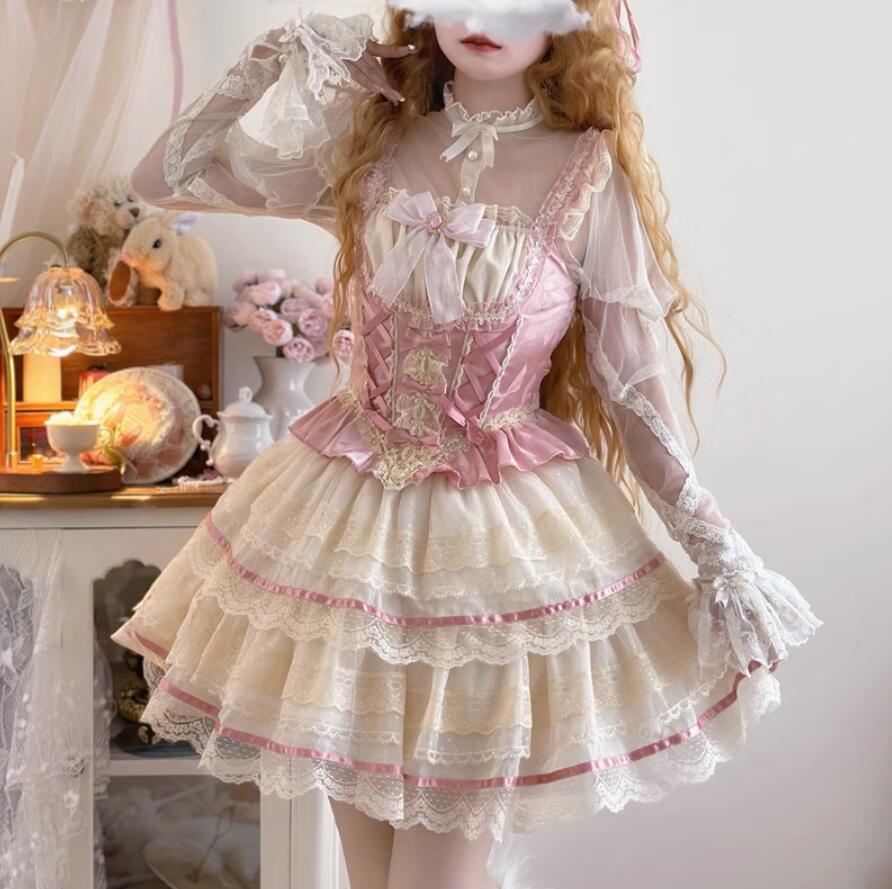 /新発// メイド服/スカート/２点セット/上着＋スカート/　jsk　OP　日常　写真　舞台　変装/ロリータ トップス 萌え レディース ゴスロリ ロリータファッション　変装　トップ