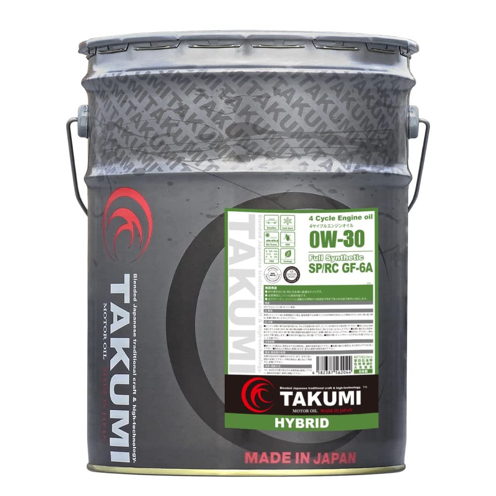 TAKUMIモーターオイル(AKTJAPAN) エンジンオイル 0W-30 20L 4輪ガソリン車専用 化学合成油 現代スポーツカー ハイブリッド車