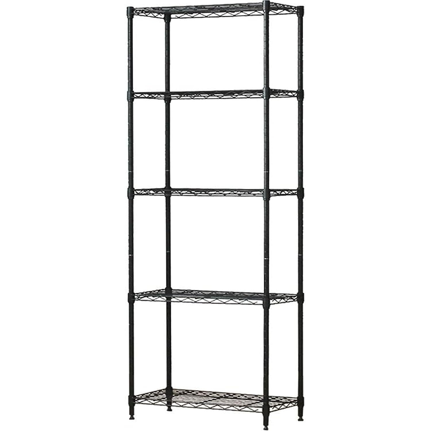 ドウシシャ ルミナス互換 5段 幅60 スリムスチールラック 棚 収納 黒 ブラック 全体耐荷重325kg 幅59.5cm×奥行29.5cm×高さ151.5cm M1560305BK 頑丈 ワイヤーシ