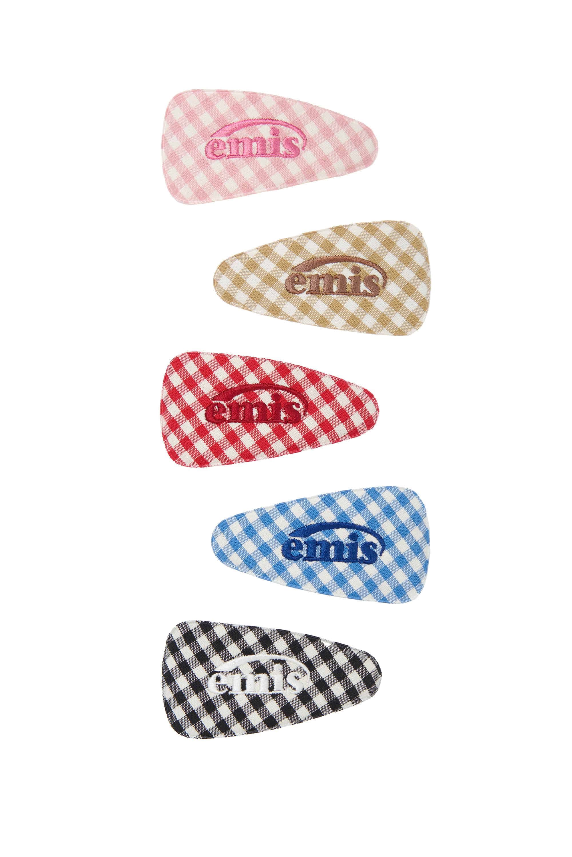 【EMIS】 GINGHAM CHECK WIDE HAIRPIN : 5COLORS