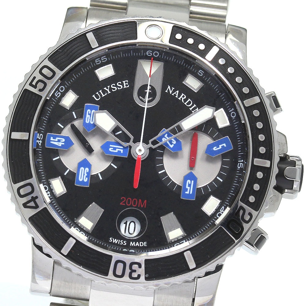 ユリス・ナルダン Ulysse Nardin 8003-102 マキシ・マリンダイバー クロノグラフ 自動巻き メンズ _775834【中古】