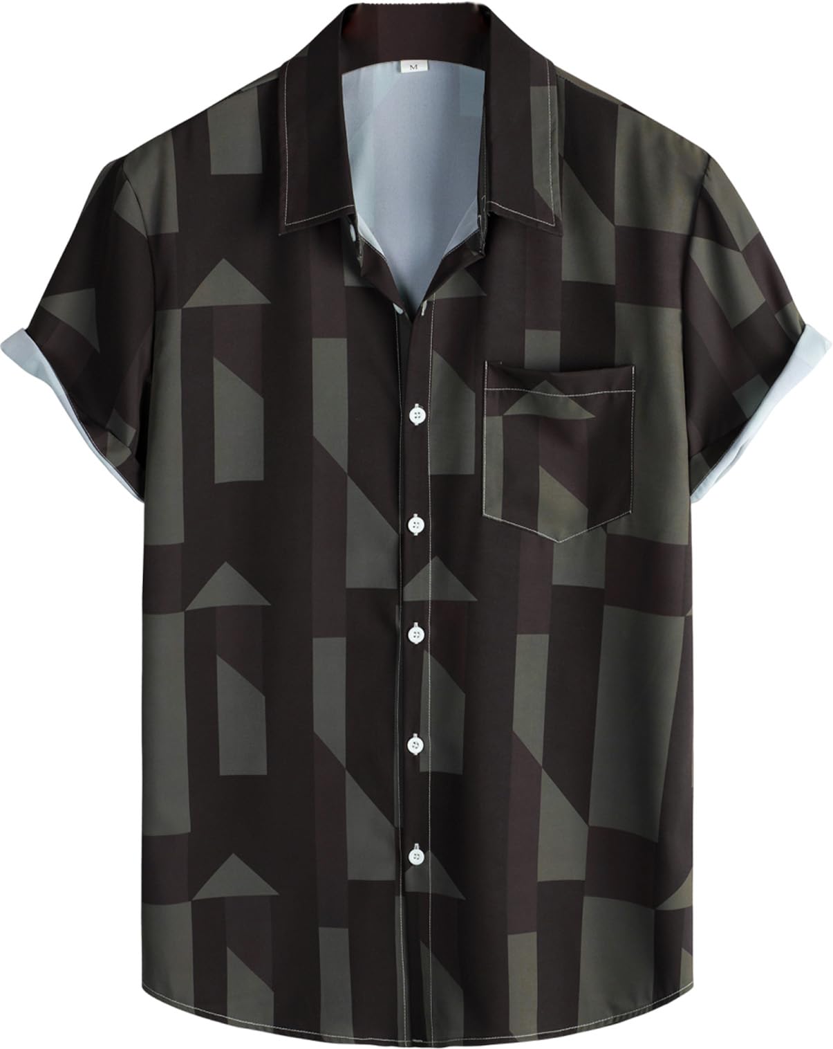 [J.STORE] マルチ パターン とろみ 柄シャツ カジュアルシャツ オシャレ アロハ 幾何学 涼しい 半袖 動きやすい ジャンパー ドライ インナー カジュアル アウトドア ラクチン デザイン