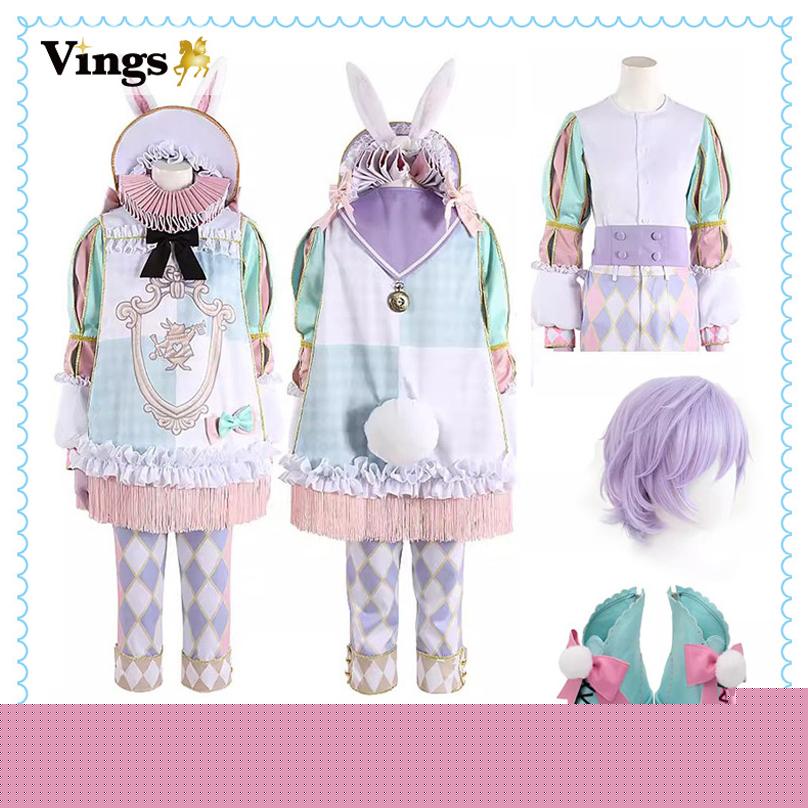 【人気の初秋】ツイステ 薔薇の王国のホワイトラビットフェス エペル ラビットウェア　Epel コスプレ衣装 ウィッグ 靴