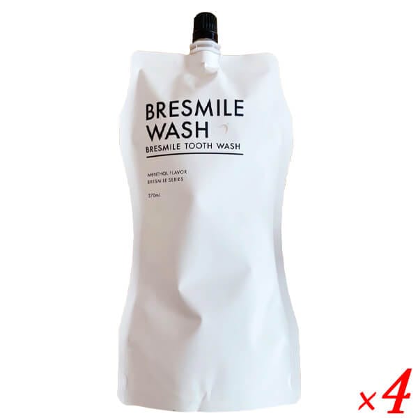 ブレスマイルウォッシュ 270ml ４袋セット 医薬部外品 マウスウォッシュ 薬用