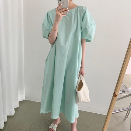 ワンピース デート ロング ロング丈 袖あり 半袖 かわいい 大人可愛い きれいめ シンプル カジュアル 大人 上品 おしゃれ お洒落 主役級 存在感 夏 10代 20代 30代 レディース 女性用