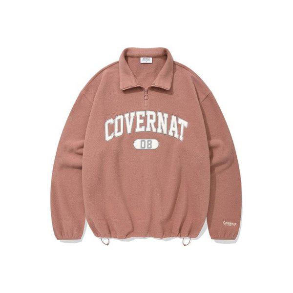 長袖Tシャツ CQK CO2403CR13-DK アーチロゴフリースハーフジップスウェットシャツ ダスティピンク