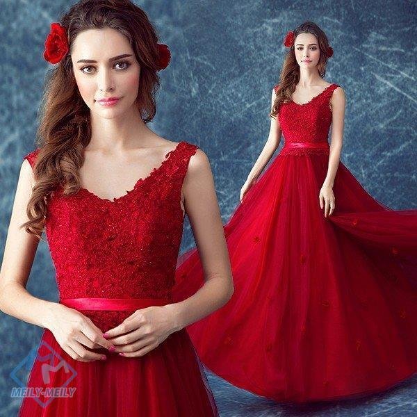 カラードレス 赤 安い 花嫁 カクテルドレス ロングドレス 結婚式 イブニングドレス 二次会 フォー