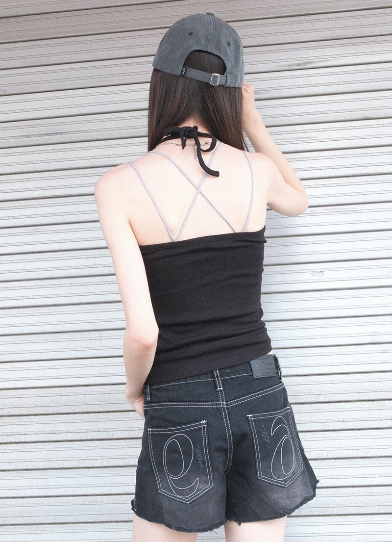 【AS"ON】 DALIT SHORT PANTS / BLACK 正規品