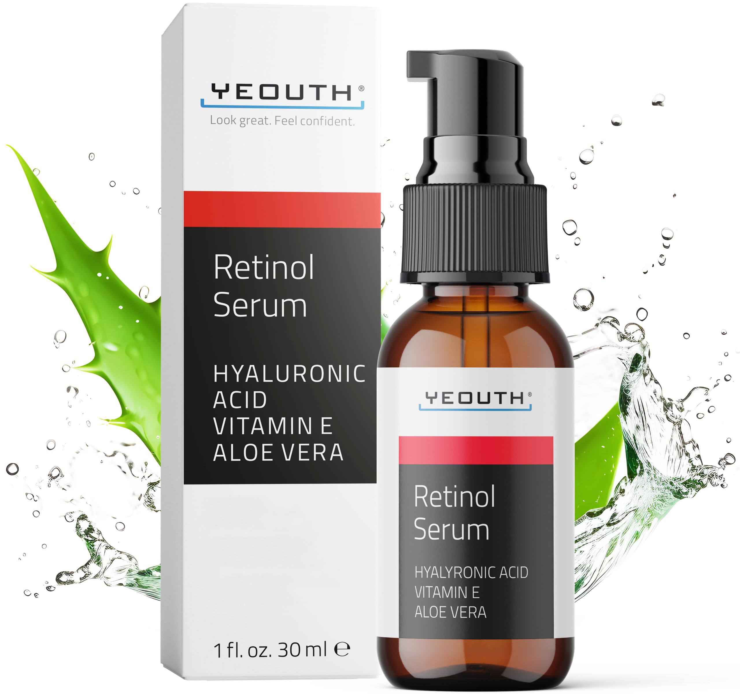 YEOUTH レチノール 美容液 30ml(1oz) Retinol Serum for Face とともにビタミンEとヒアルロン酸ビタミンC美容 美容液との素晴らしい組み合わせ男女兼用のレチノー