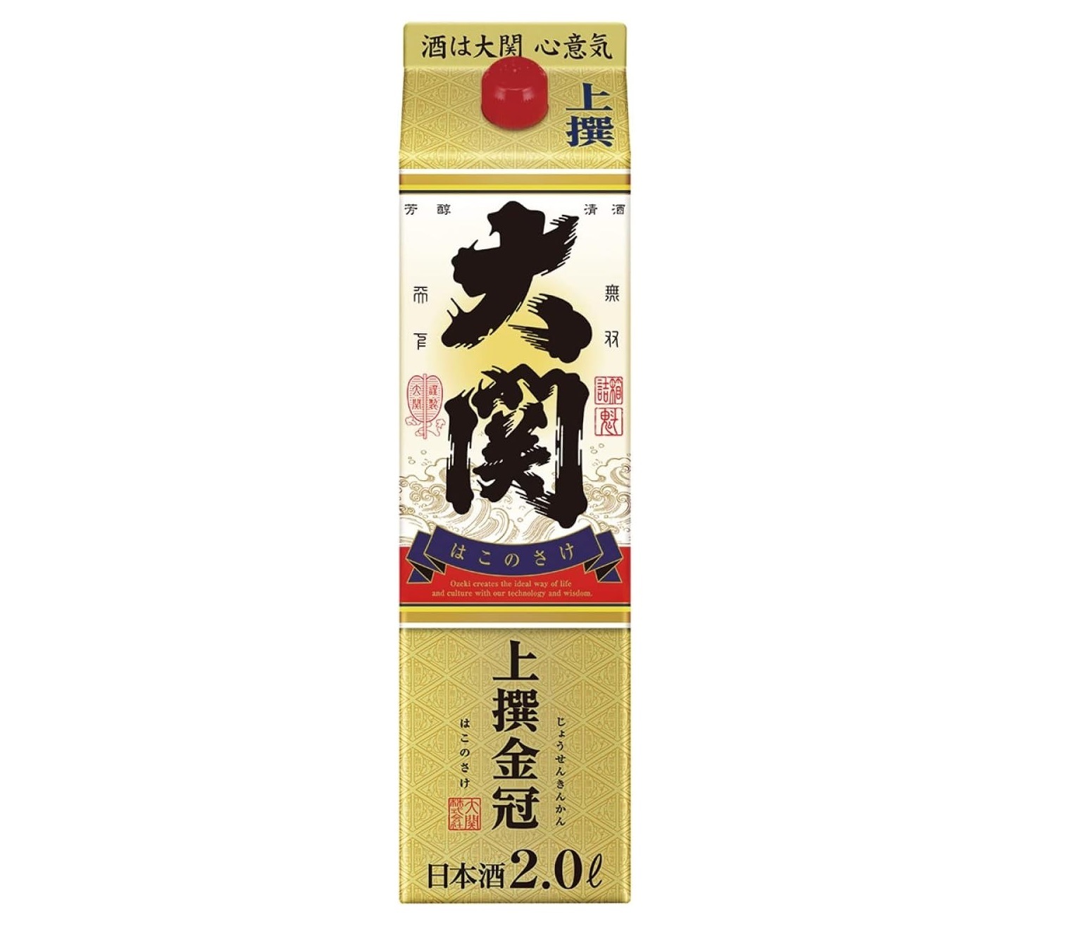 【送料無料】日本酒 大関 上撰 金冠 はこのさけ 2L 2000ml×1ケース/6本