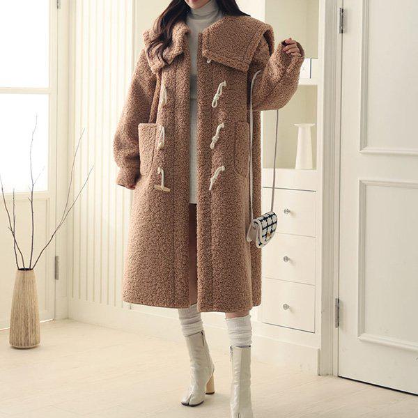 (DK) 동글 세일러 롱 떡 코트