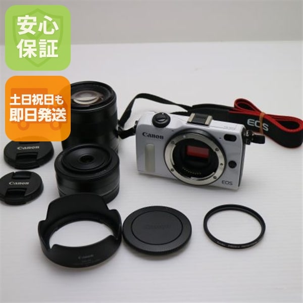 超美品 EOS M2 ダブルレンズキット ホワイト ミラーレス一眼 Canon 107
