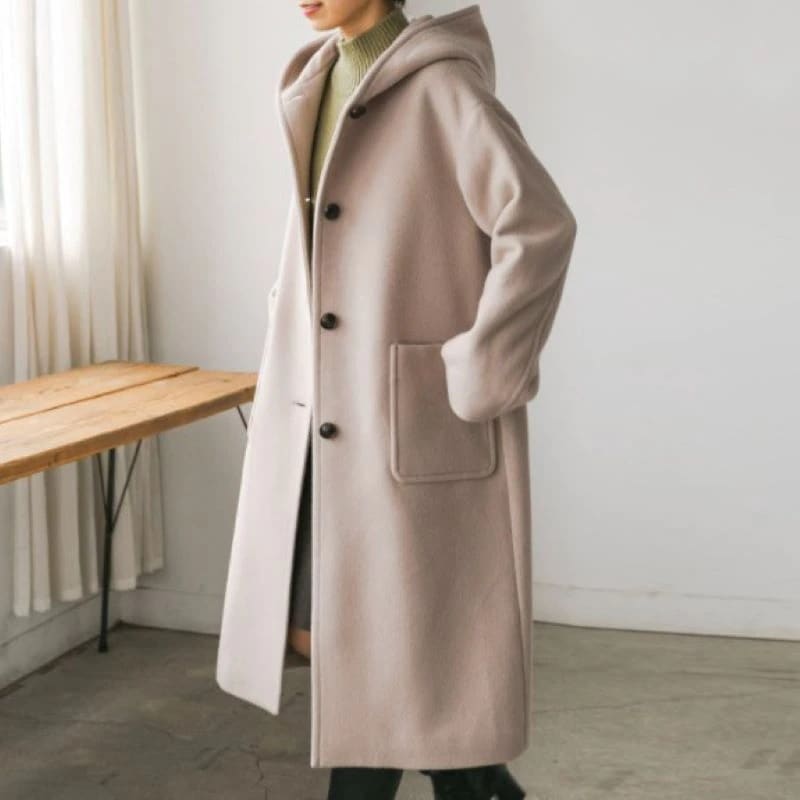 【再入荷予定】上質 エレガント オーバーフード 韓国風 気質満点 ロングコート