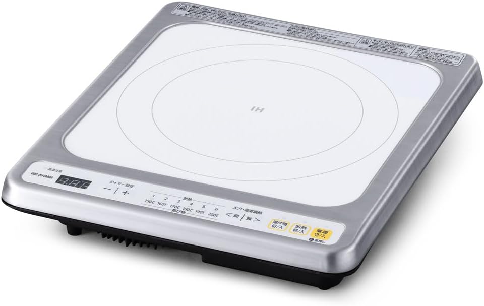 IHクッキングヒーター IHコンロ 1口ビルトインタイプ 100V 1400W 鉄・ステンレス対応 ガラストップ 幅31cm ホワイト　IHC-B113-W