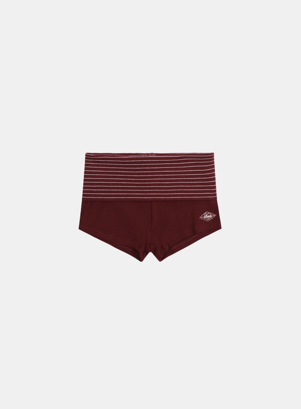 【BADBLOOD】 BEYOND SOFT FOLD OVER SHORTS : STRIPE WINE