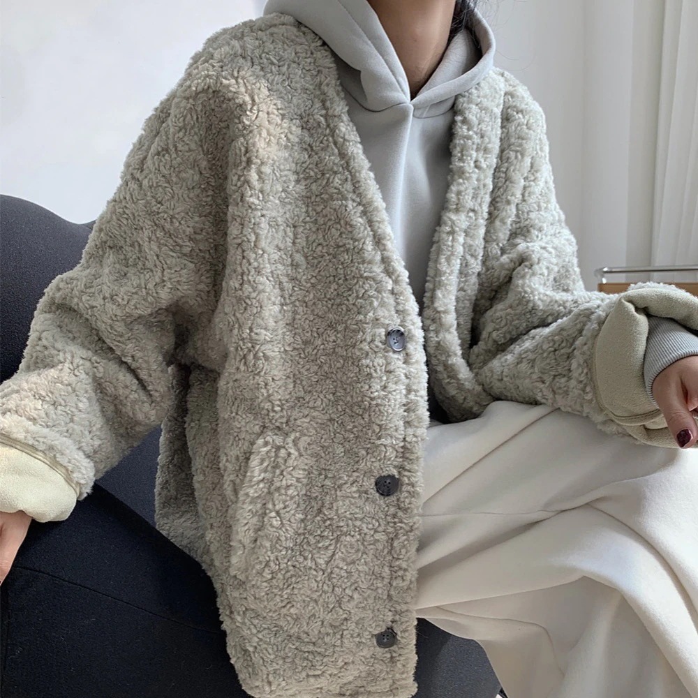 新品 大人気 コート ファーコート ボアコート アウター レディース 上着 冬 秋冬 冬服 ボアジャケット ふわふわ もこもこ あったか 防寒 Vネック