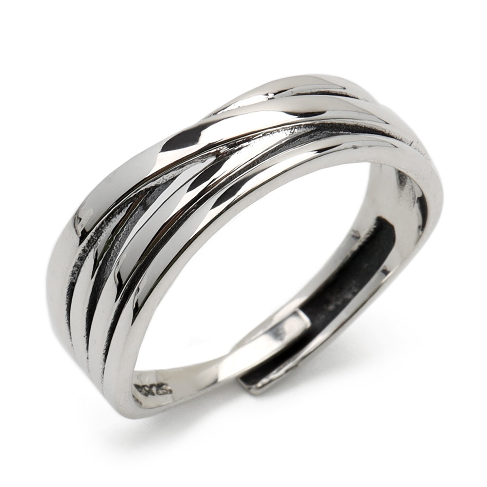 925 細身のクロスラインリング [cr553] 4,598円