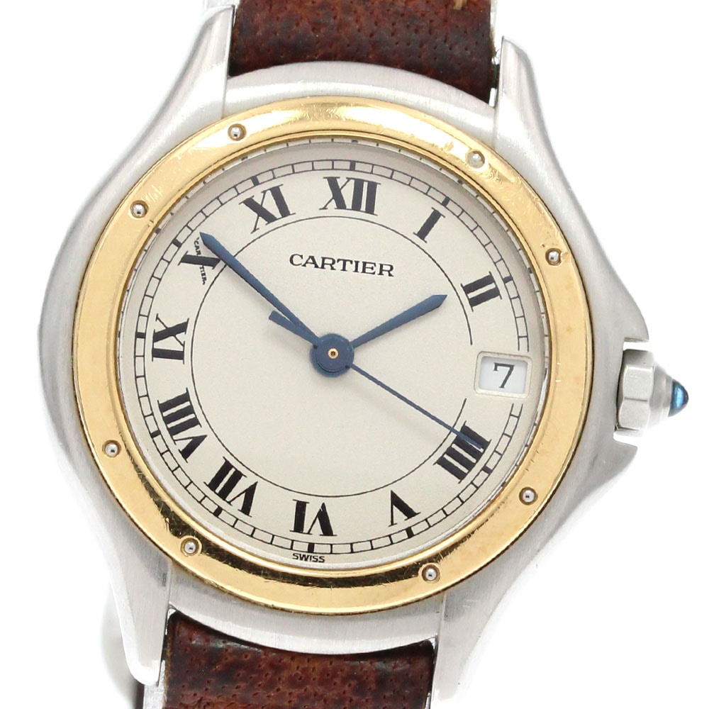 カルティエ CARTIER W350058F パンテールクーガーSM デイト クォーツ レディース _861545【中古】