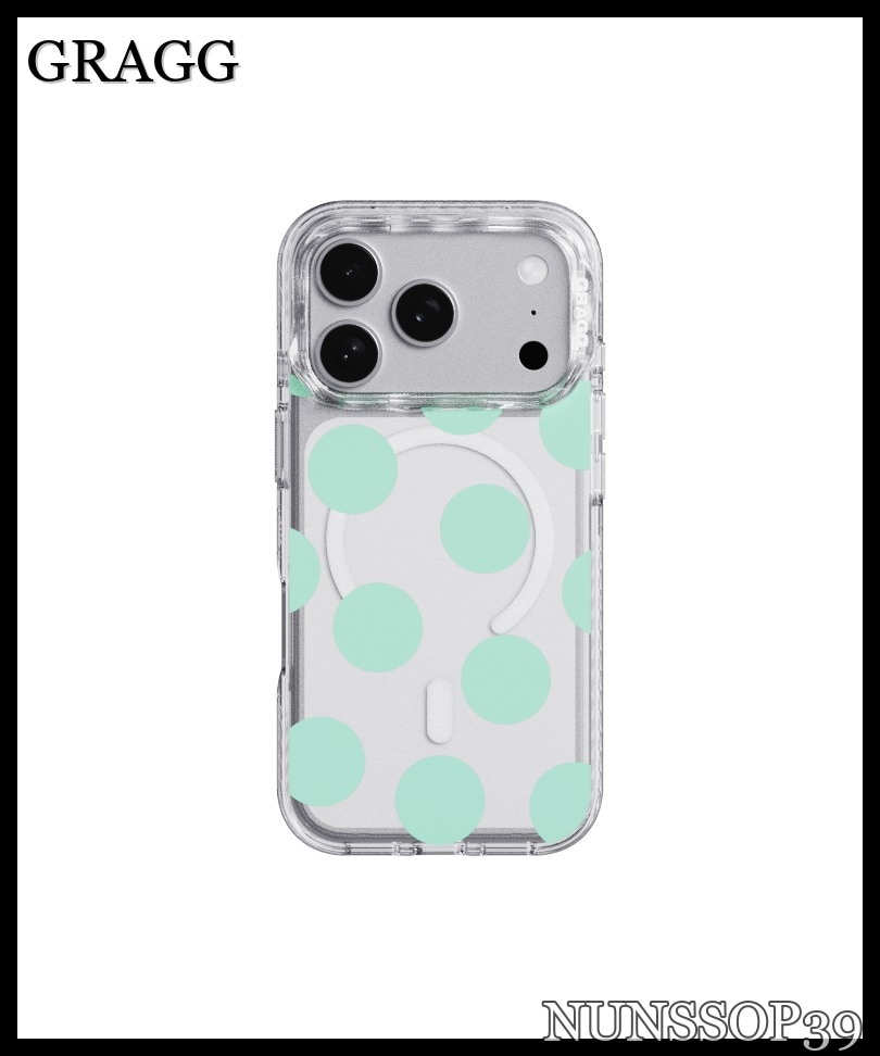 GRAGG MAGSAFE LAYERS FRAME CASE CLEAR - MILKY DOT MINT