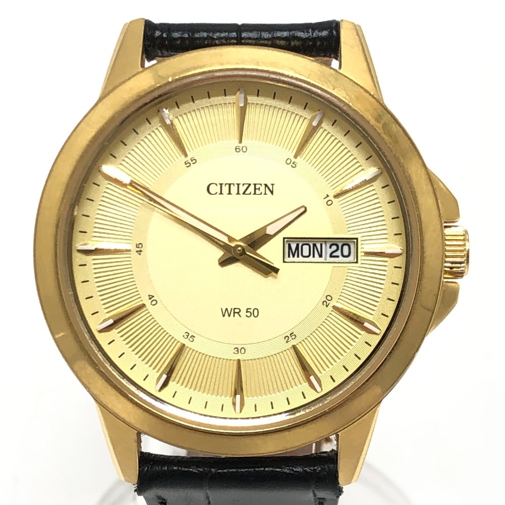 CITIZEN シチズン 腕時計 1502-S097835 WR-50 クオーツ メンズウォッチ ラウンド ウォッチ GP ゴールド