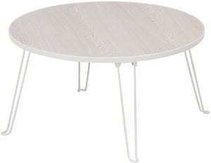 ローテーブル おしゃれ 折りたたみ 丸型 円型 バンドル固定 幅60奥行60高さ31.5cm ホワイトウォッシュ