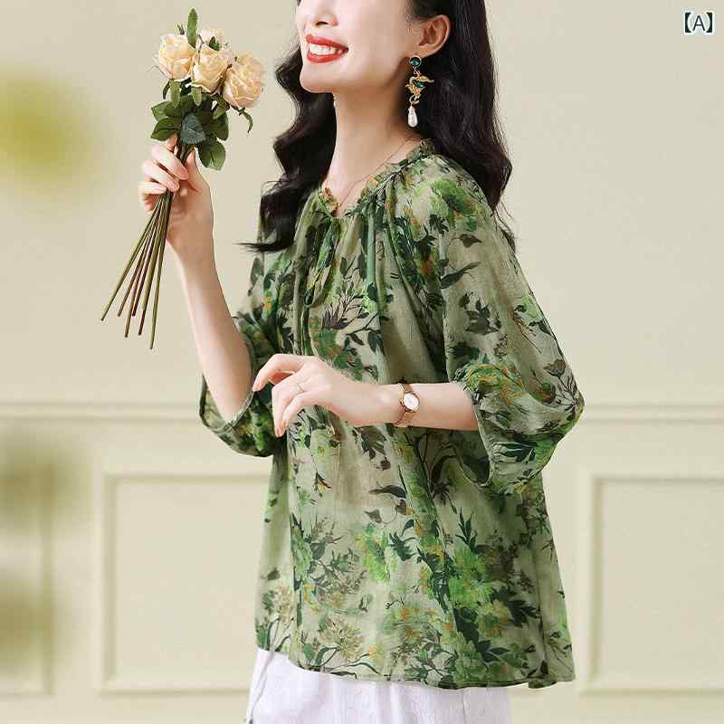 レディース シャツ ブラウス 花柄 長袖 アーバン ノーブル スタイリッシュ ショッピング オフィス コーデ