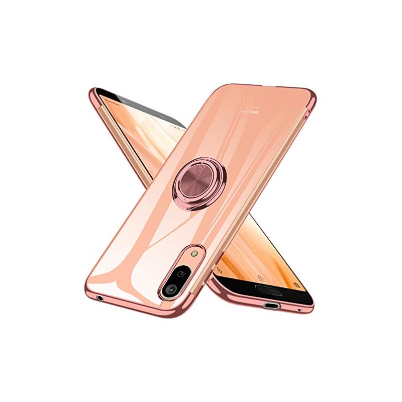 AQUOS sense3 ケース/AQUOS sense3 basic ケース/AQUOS sense3 lite ケース/Android One S7 ケース リング クリア TPU 透明 耐衝撃