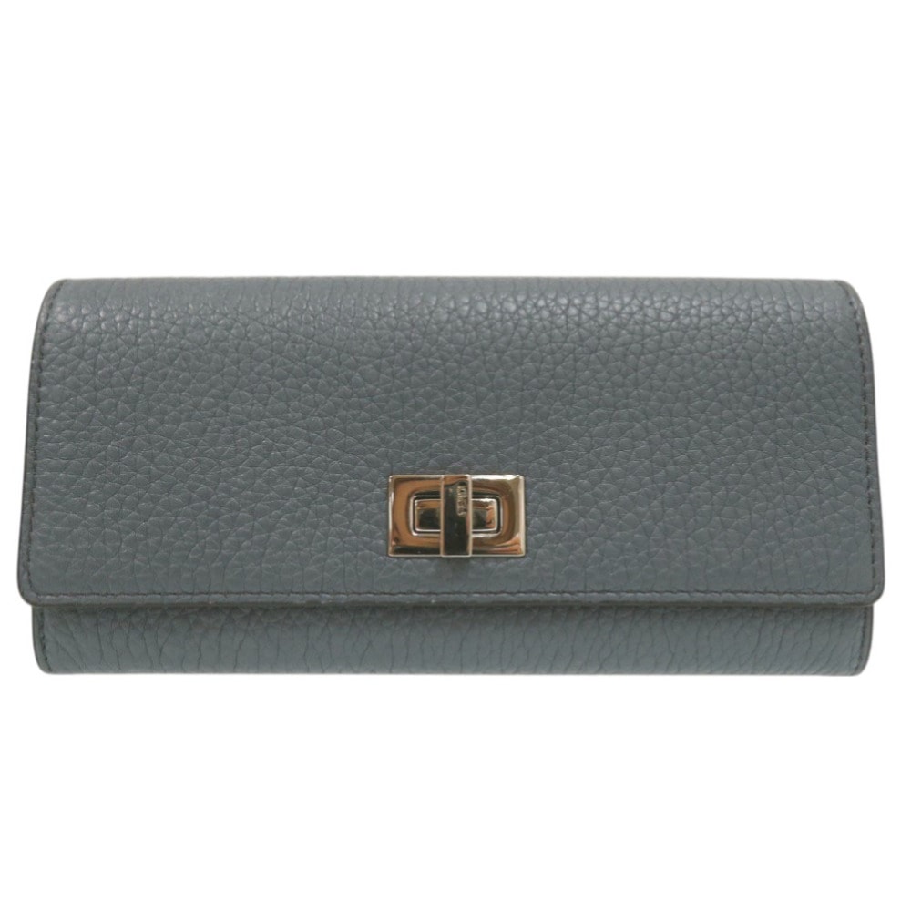 美品 二つ折り長財布　コンチネンタル財布 ピーカブー PEEKABOO 8M0427A91B 長財布 レザー/レザー ライトブルー 0888【中古】 レディース 16,543円