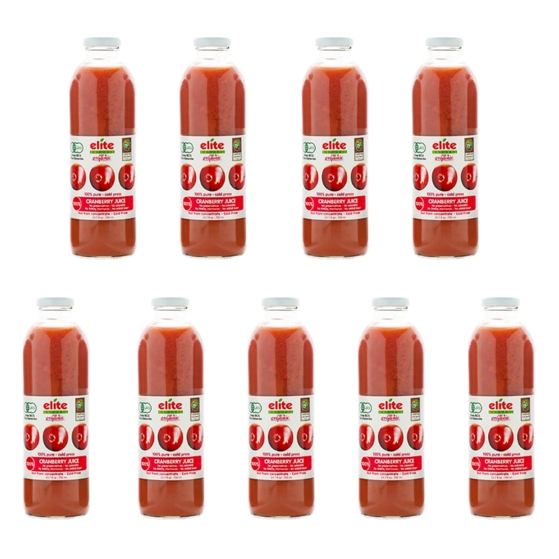 【9本(1ケース)】eliteオーガニック クランベリージュース 700ml 無添加 濃縮還元 100 有機 オーガニック 砂糖不使用 ナチュラル 通販 人気 定番 ギフト プレゼント 700ml