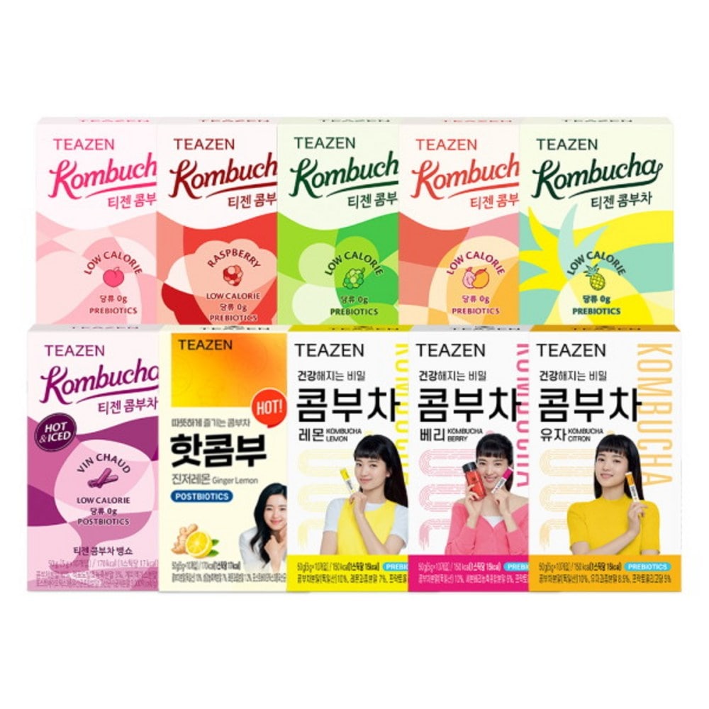 [ティゼン]コムブチャ10種類のミックス構成100スティック（ボトルプレゼント）