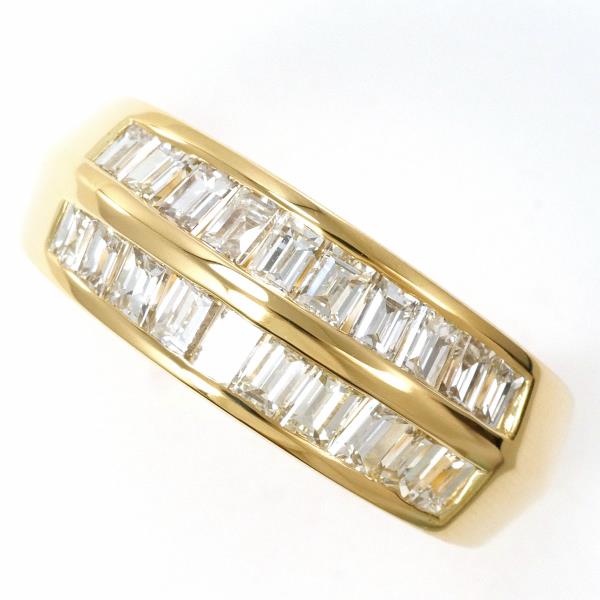 K18 18金 YG リング 指輪 12号 ダイヤ 1.17 カード鑑別書 ジュエリー 中古