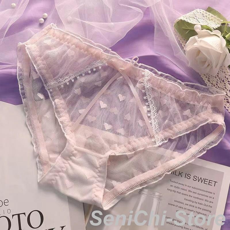 【超お得1つ買うと10個もらえる】ヒップハンガーショーツ レディース 女性用 インナー パンツ パンティー 下着 水玉柄 レース フリル リボン 透け感 シースルー 可愛い