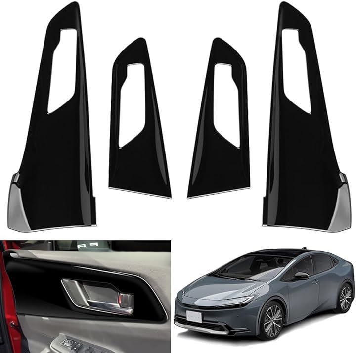 トヨタ プリウス 60系 インナー ドア ハンドルパネル インテリアパネル 内装パーツ カスタム ガーニッシュ 専用設計 社外品( ブラック)