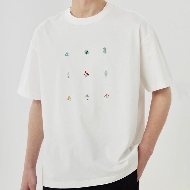 トップス Tシャツ 半袖 クルーネック ストリート 刺繍 アメカジ 大人可愛い シンプル カジュアル おしゃれ レトロ ラフ メンズライク ボーイッシュ スポーティー ルーズ 存在感 カレッジ風