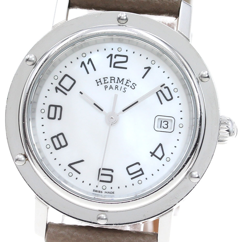 エルメス HERMES CL6.410 クリッパー デイト クォーツ ボーイズ _829800【中古】