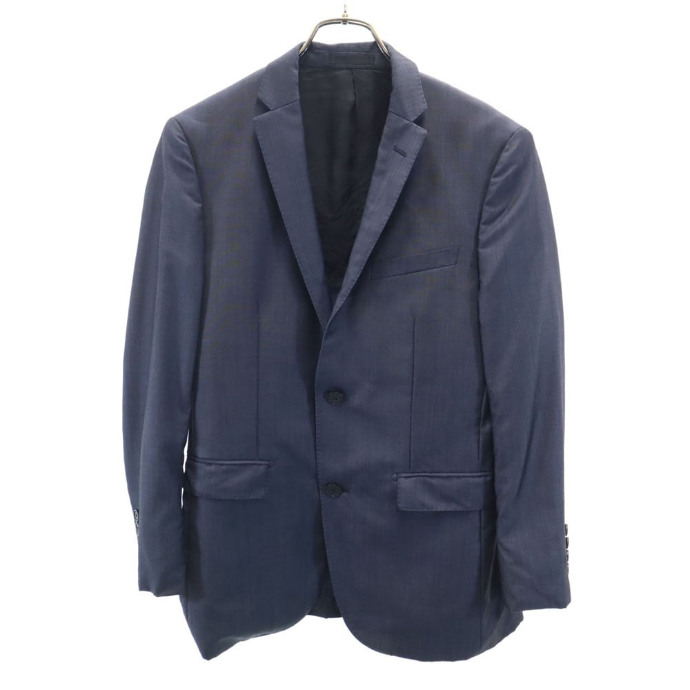 BURBERRY BLACK LABEL バーバリーブラックレーベル 日本製 ウールブレンド テーラードジャケット 36R ネイビー 三陽商会 メンズ 古着