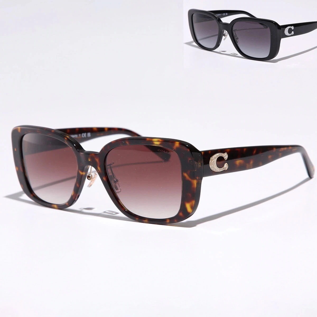 COACH コーチ サングラス HC8352 CD472 レディース バタフライ型 セルフレーム フルリム メタルロゴ クリングスタイプ アイウェア カラー2色