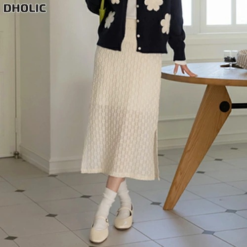 スリットバックゴムロングサイドジップ花柄スカート・1956586