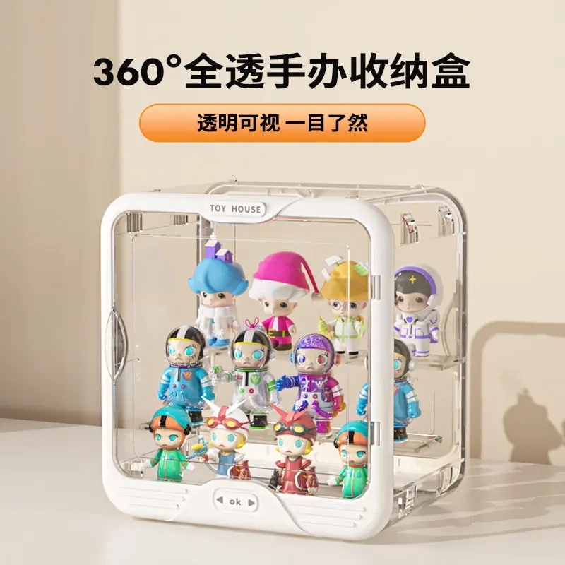 フィギュア用の透明なディスプレイケース,ミニアクション,収集品の箱,調節可能な人形のショーケース,収納オーガナイザー,新しいコレクション