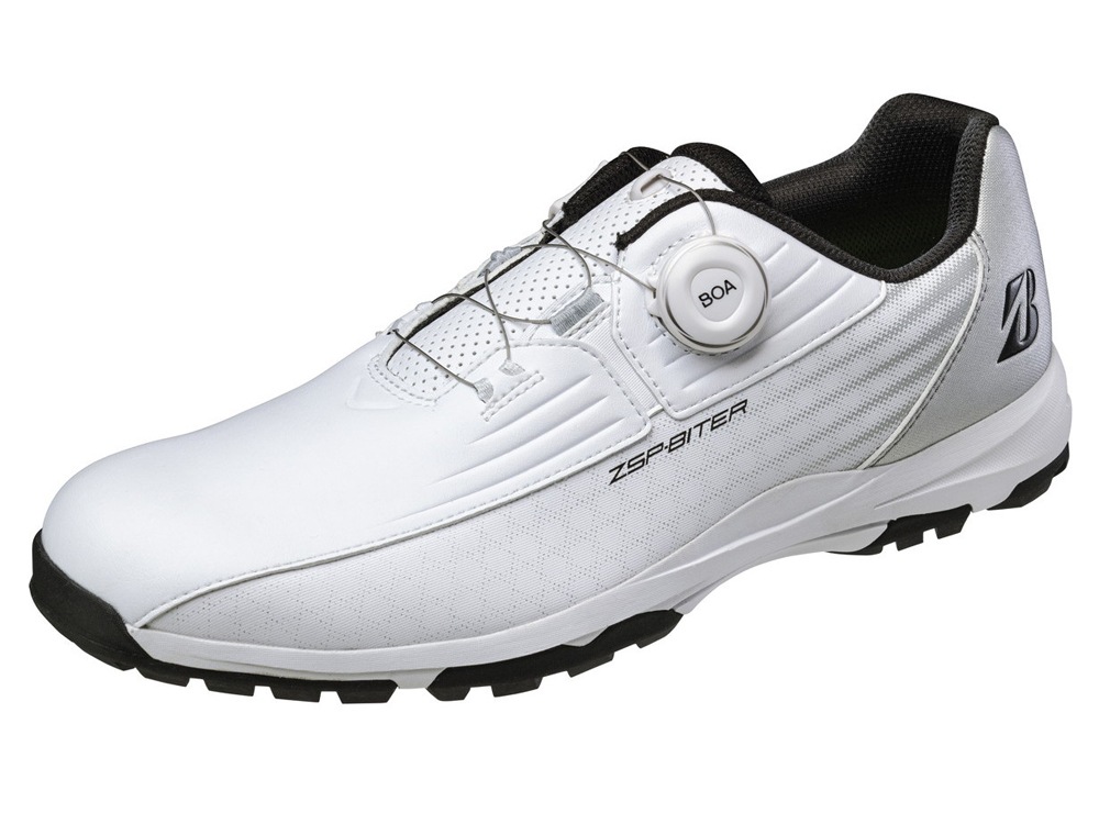 ブリヂストンゴルフ SHG350-WS-250 メンズ・スパイクレス・ゴルフシューズ（白/シルバー・サイズ：25.0cm） SHG350WS250