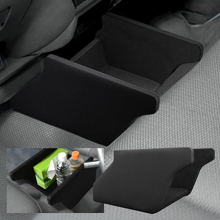 国家整備士監修/車内に溶け込む上質デザイン ハイエース200系専用 実用派フロントBOX 足元フロントボックス 小物入れ 整理整頓 防水/防汚 (レザー(合皮))