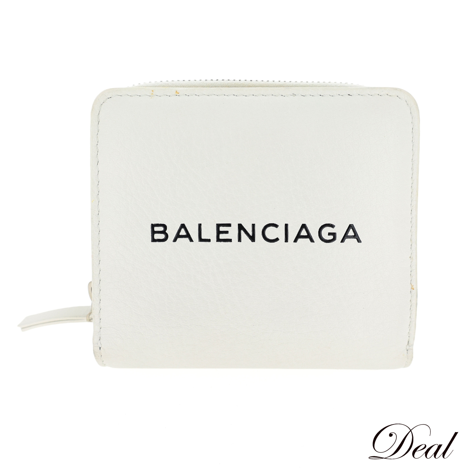 バレンシアガ エブリデイ ロゴ 490618 ホワイト レディース 二つ折り財布