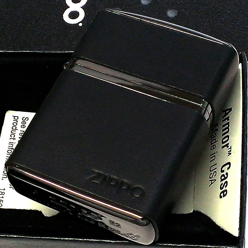 ZIPPO アーマー 革巻き クラシックレザー ブラック 牛革 ジッポ ライター ロゴ 本革 重厚 おしゃれ 黒 かっこいい 皮 渋い 高級 メンズ ギフト プレゼント