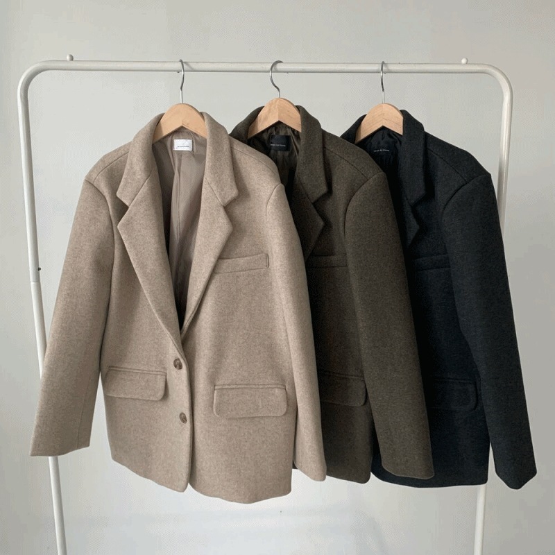 [肌触りがいいです] 厚手 柔らかい モダン ルーズフィット 冬 ツーボタン ジャケット コート