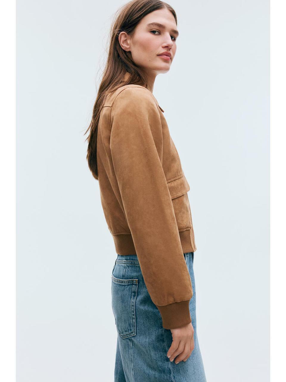 H&M カラーボンバージャケットダークベージュ 1315738001