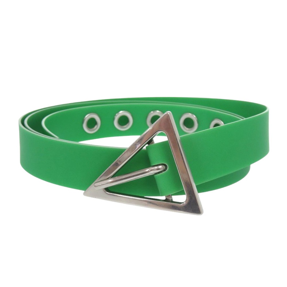 新品同様 ボッテガヴェネタ トライアングル バックル 691010 V1RT0 3724 ベルト ラバー PARAKEET グリーン 1022【中古】BOTTEGAVENETA ユニセックス 12,870円